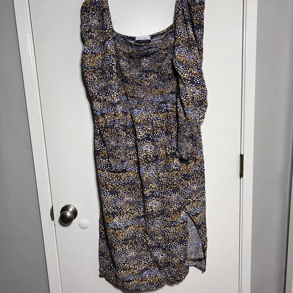 ELOQUII Elements Mixed Dot Print Midi Dress w/ Smocked Bodice Women's Size 18/20 - Picture 8 of 9